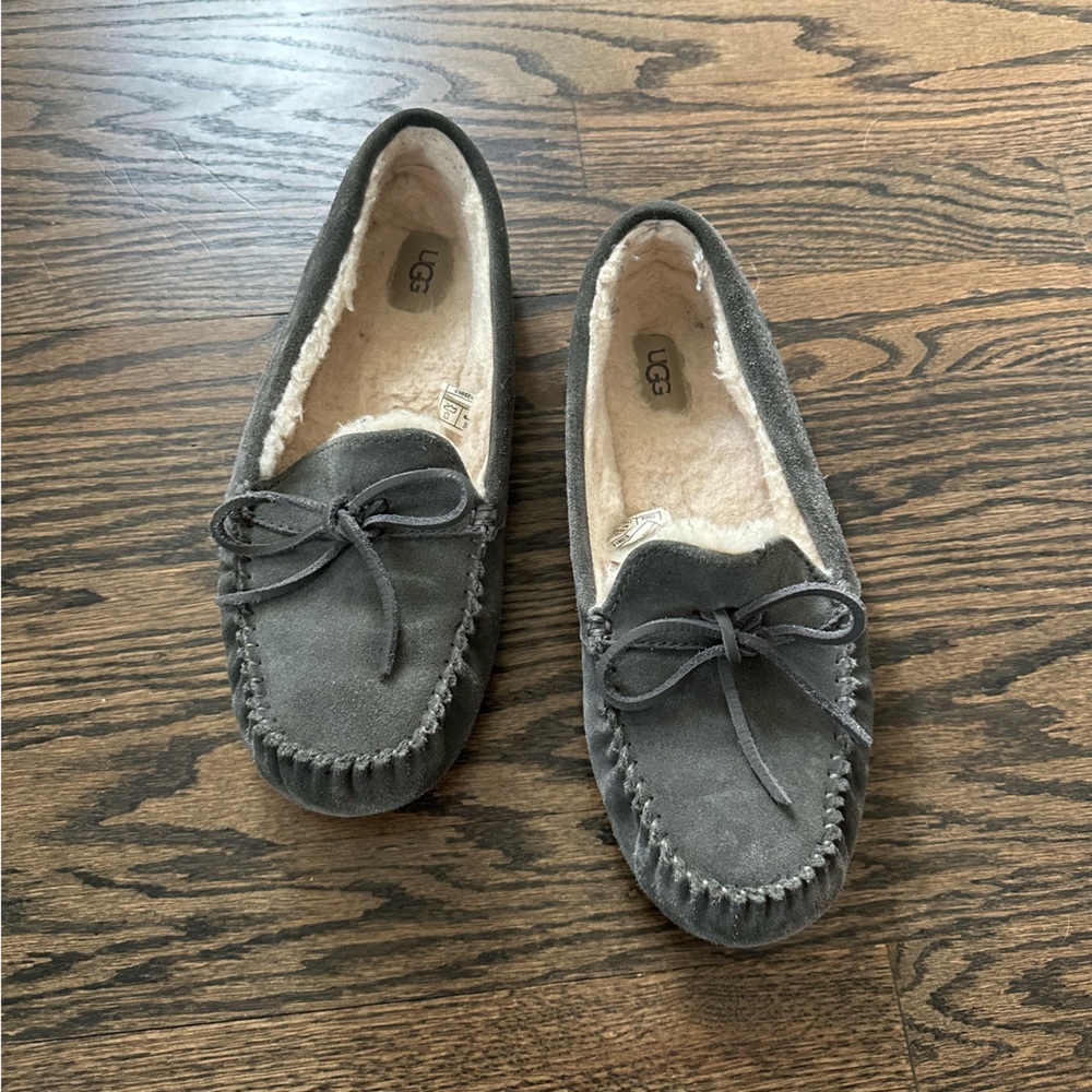 gray UGG moccasins